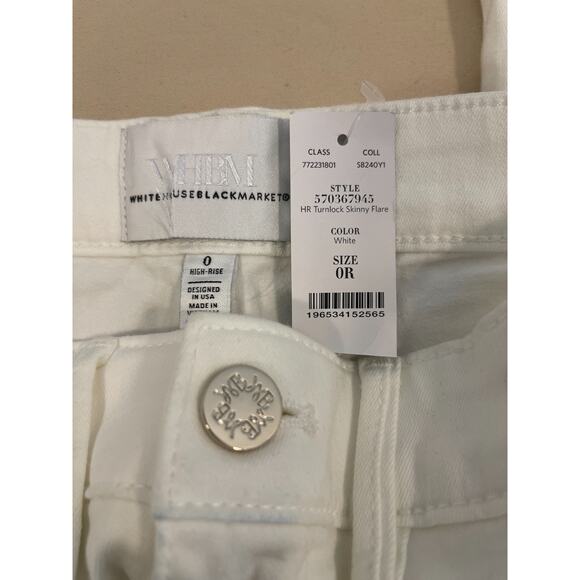 White House Black Market Jeans Womens 0R White Skinny Flare Minimalist Luxury - Picture 5 of 10